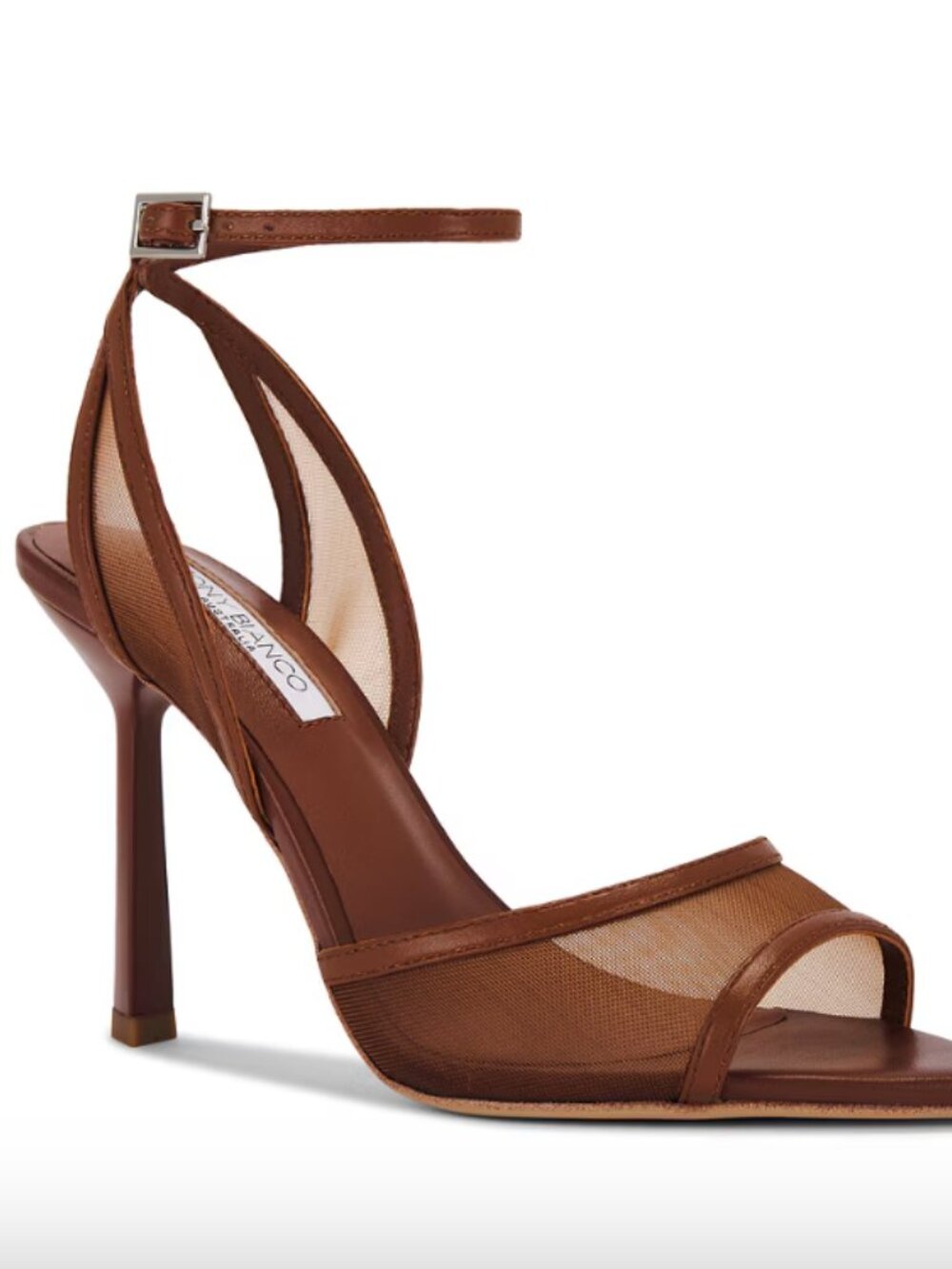 Tony Bianco Miley sandal brown leather and mesh heels 6
